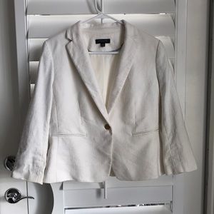 Ann Taylor One-Button White Blazer